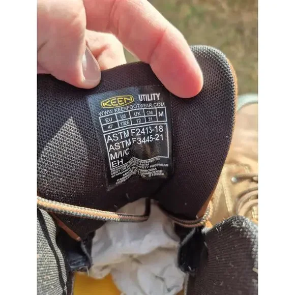 Keen Utility Mens Evanston 6in WP CT Bison/Black Leather Work Boots Size 13 EE - Picture 6 of 11